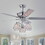 Warehouse of Tiffany CFL-8419REMO/CH Boffen 52 in. 3-Light Indoor Chrome Finish Remote Controlled Ceiling Fan with Light Kit