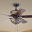 Warehouse of Tiffany CFL-8423MB Tisaphon 52 in. 2-Light Indoor Black Finish Hand Pull Chain Ceiling Fan with Light Kit