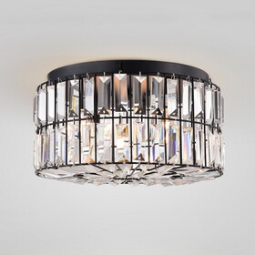 Warehouse of Tiffany CM226/4MB Silver 14 in. 4-Light Indoor Black Finish Flush Mount Ceiling Light with Light Kit
