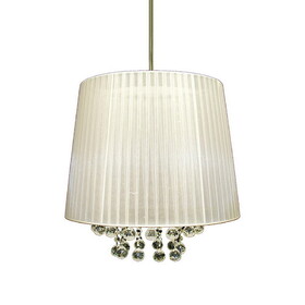 Warehouse of Tiffany DYL850CH Dylan 19 in. 3-Light Indoor White Finish Pendant Lamp with Light Kit