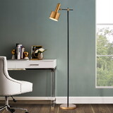Warehouse of Tiffany FM174/1 Stery 5.4 in. 1-Light Indoor Black Finish Floor Lamp with Light Kit