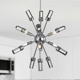 Warehouse of Tiffany HM098/6 Jimnu 24.4 in. 6-Light Indoor Chrome Finish Chandelier with Light Kit