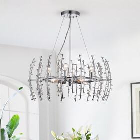 Warehouse of Tiffany HM102/8 Aralyne 25.6 in. 8-Light Indoor Chrome Finish Chandelier with Light Kit