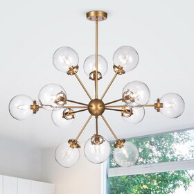 Warehouse of Tiffany HM108/12 Masakee 39.4 in. 12-Light Indoor Gold Finish Chandelier with Light Kit