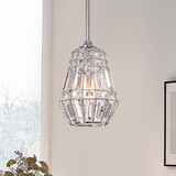 Warehouse of Tiffany HM115/1 Trazi 8.3 in. 1-Light Indoor Chrome Finish Pendant Lamp with Light Kit