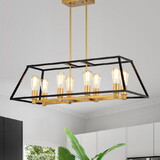 Warehouse of Tiffany HM224/8BG Jerry 14 in. 8-Light Indoor Black Finish Chandelier with Light Kit