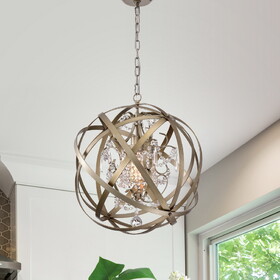 Warehouse of Tiffany HM234/1SG Kenny 19 in. 1-Light Indoor Silver Gray Finish Chandelier with Light Kit