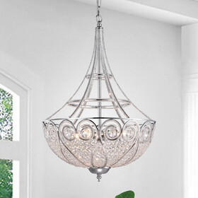 Warehouse of Tiffany HM8370CH/4A Julio 18 in. 4-Light Indoor Chrome Finish Chandelier with Light Kit