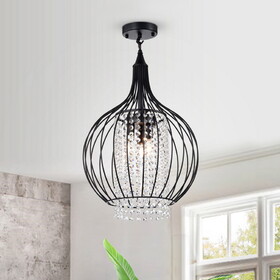 Warehouse of Tiffany IMC92A/3BL Rena 14.37 in. 3-Light Indoor Black Finish Chandelier with Light Kit