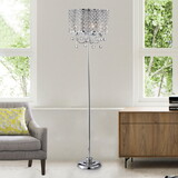 Warehouse of Tiffany IMF482/4 Ernest 17 in. 4-Light Indoor Chrome Finish Floor Lamp with Light Kit