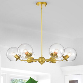Warehouse of Tiffany IMP09W/6G Zumae 35 in. 6-Light Indoor Gold Finish Chandelier with Light Kit