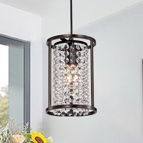 Warehouse of Tiffany IMP16/1ORB Chalte 5.91 in. 1-Light Indoor Black Finish Chandelier with Light Kit