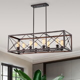 Warehouse of Tiffany IMP472A/8 Vitoy 11 in. 8-Light Indoor Bronze Finish Chandelier with Light Kit