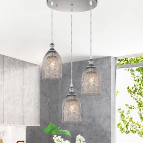 Warehouse of Tiffany IMP54F/3CH Haydar 17.32 in. 3-Light Indoor Silver Finish Floor Lamp with Light Kit