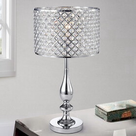 Warehouse of Tiffany IMT81B/1CH Divina 13 in. 1-Light Indoor Chrome Finish Table Lamp with Light Kit