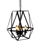 Warehouse of Tiffany LD4010 Shandie Antique Bronze Geometric Edison Chandelier with Bulbs