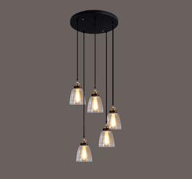 Warehouse of Tiffany LD4025-5 Euna 5-light Adjustable Cord Edison Lamp with Bulbs