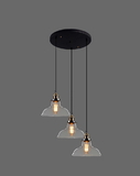 Warehouse of Tiffany LD4035-3 Esmeralda Adjustable Cord 3-light Clear Glass Edison Lamp
