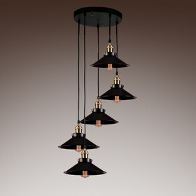 Warehouse of Tiffany LD4054 Natalie 16 in. 5-Light Indoor Black Finish Chandelier with Light Kit
