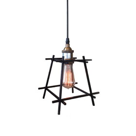 Warehouse of Tiffany LD4057 Lexie 20 in. 1-Light Indoor Black Finish Chandelier with Light Kit