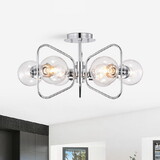 Warehouse of Tiffany MX45/6CH Elaina 20 in. 6-Light Indoor Chrome Finish Semi-Flush Mount Light with Light Kit