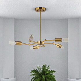 Warehouse of Tiffany P-180631 Yuyor 28.5 in. 5-Light Indoor Brass Finish Chandelier with Light Kit