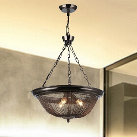 Warehouse of Tiffany P1659-3 Starge 8 in. 3-Light Indoor Bronze Finish Chandelier with Light Kit