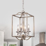 Warehouse of Tiffany PD009/4 Tomas 11 in. 4-Light Indoor Antique Silver Finish Chandelier with Light Kit