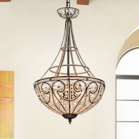 Warehouse of Tiffany RL7971AS Gaspard 26 in. 4-Light Indoor Gold Finish Chandelier with Light Kit