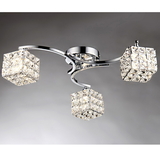 Warehouse of Tiffany RL8088 Liel 3-light Glass 22-inch Chrome Ceiling Lamp