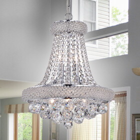 Warehouse of Tiffany RL8144CH Ginnie 11 in. 5-Light Indoor Chrome Finish Chandelier with Light Kit