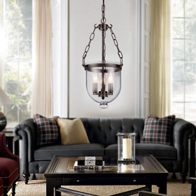 Warehouse of Tiffany RL8153BG Hontiveria Black and Gold-tone Metal and Glass Chandelier