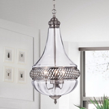Warehouse of Tiffany RL8167PN Permin Empire 13-inch Clear Glass and Metal Pendant Light