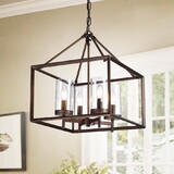 Warehouse of Tiffany RL8240AB Esich 19 in. 4-Light Indoor Bronze Finish Chandelier with Light Kit