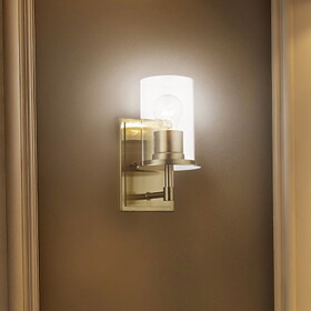 Warehouse of Tiffany XL4381-1B Tamsin 5 in. 1-Light Indoor Brushed Nickel Finish Wall Sconce
