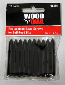 WoodOwl 05316 Lead Screws for 1"- 2-9/16" (10 per pack)