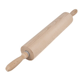 Muka Classic Wood Rolling Pin for Baking, 18.5 inches Long Non-stick Dough Roller with Handles for Pizza, Cookie, Fondant, Pie and Pastry