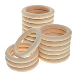 Muka 50 Pieces Natural Wood Rings 55mm 70mm, Premium Wood Circles DIY Crafts Accessories