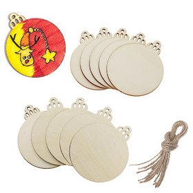 Muka 100 Pcs Unfinished Wooden Tags Labels with Jute Ropes, 5 Shapes for Gift Wrap DIY Accessories