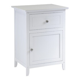 Winsome 10115 Night Stand/ Accent Table with Drawer and cabinet for storage, Color Finish: White