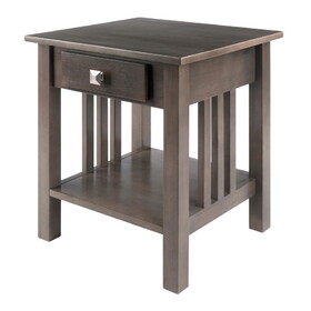 Winsome 16018 "Stafford" End Table, Oyster Gray Finish