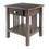Winsome 16018 "Stafford" End Table, Oyster Gray Finish