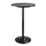 Winsome 20123 Pub Table Round Black MDF Top with Black leg and base