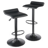 Winsome 20239 Obsidian Airlift Stool, Adjustable, Swivel, Backless, Black seat and base