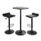 Winsome 20313 Obsidian 3-Pc Round Pub Table and Adjustable Swivel Stools, Black