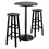 Winsome 20331 Obsidian 3-Pc Round Pub Table and Round Seat Bar Stools, Black