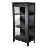 Winsome 20523 Poppy Display Cabinet with Glass Door, Black Finish