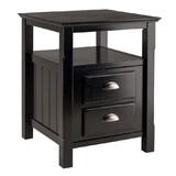 Winsome 20920 Timber Accent Table, Nightstand, Black