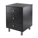 Winsome 20933 Daniel Accent Table with 3 Drawers, Black Finish