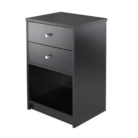 Winsome 20936 Ava Accent Table with 2 Drawers in Black Finish